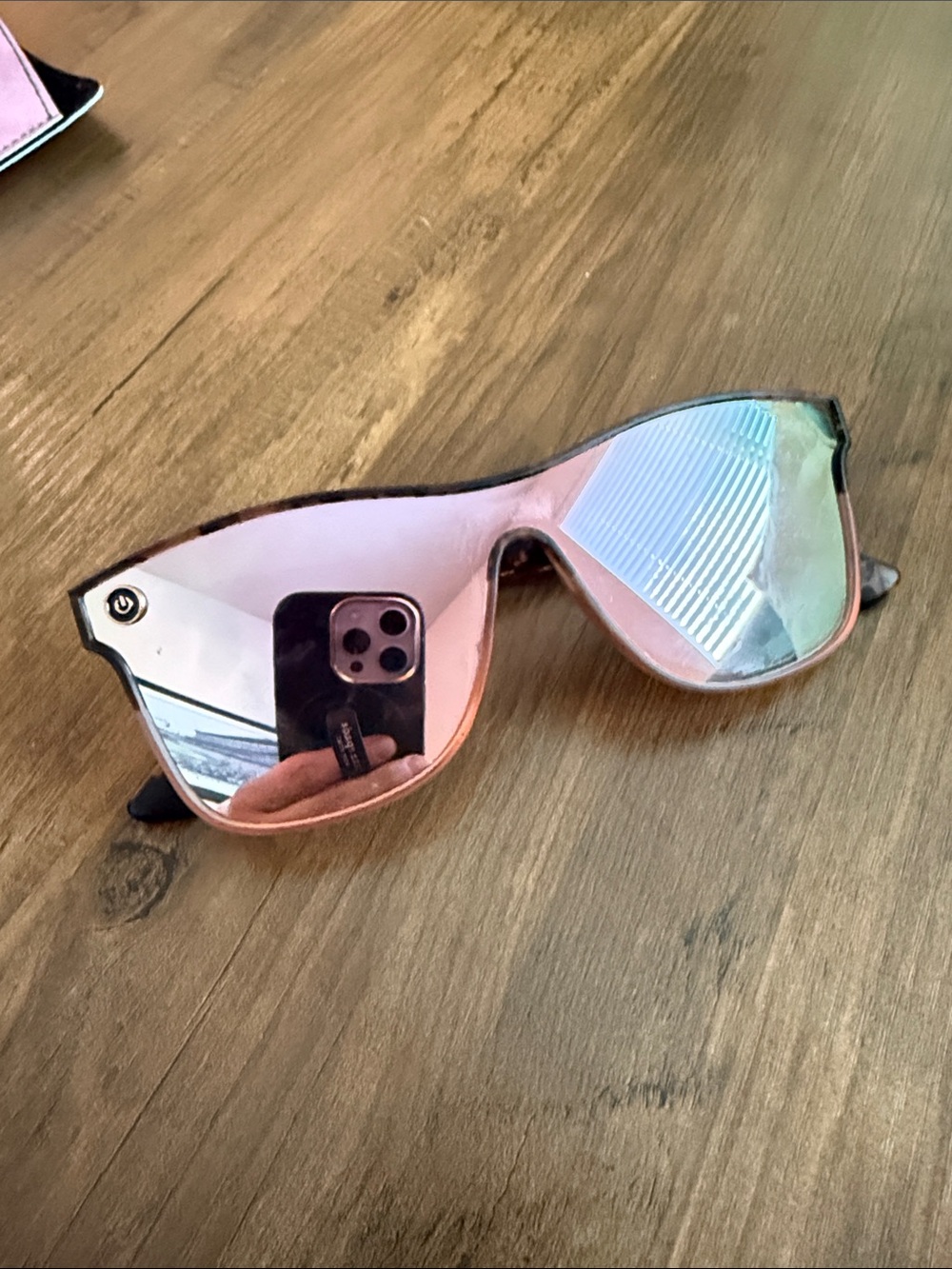 Mirrored Pink Gradient Shield Sunglasses
